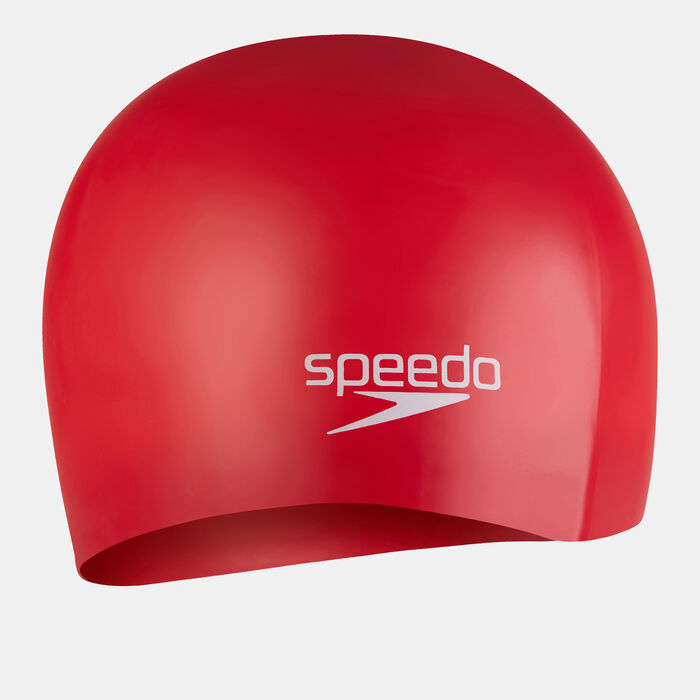 Speedo Plain Moulded Swim Cap Red image number 1
