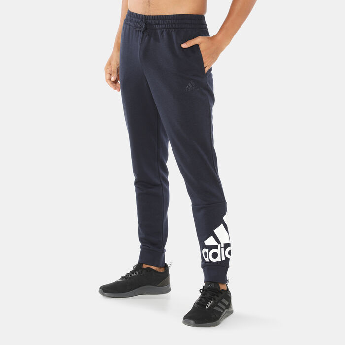 adidas Men's Essentials French Terry Tapered Cuff Logo Pants Blue image number 0