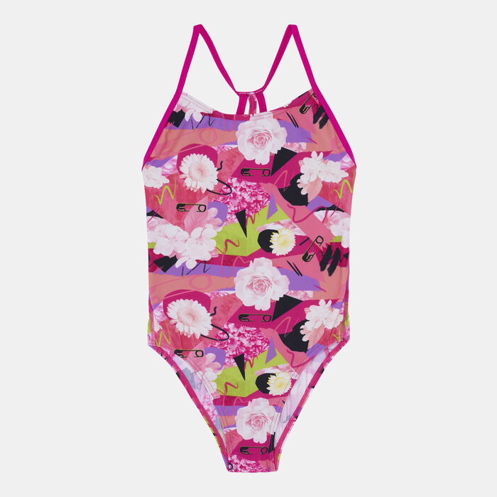 Speedo Kids' Punk Floral Lane Line Back Allover Print Swimsuit Multi Speedo Kids' Punk Floral Lane Line Back Allover Print Swimsuit Multi image number 0
