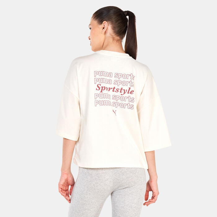 PUMA Women's TEAM Graphic T-Shirt Beige PUMA Women's TEAM Graphic T-Shirt Beige image number 1