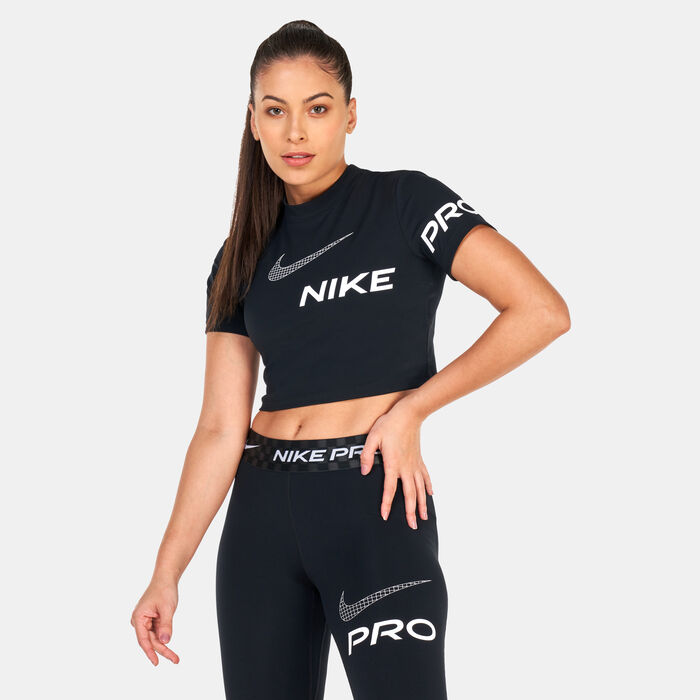 Nike Women's Dri-FIT Crop Top Black Nike Women's Dri-FIT Crop Top Black image number 0