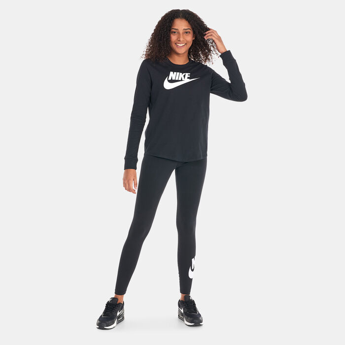 Nike Women's Sportswear Essentials Logo T-Shirt Black Nike Women's Sportswear Essentials Logo T-Shirt Black image number 2