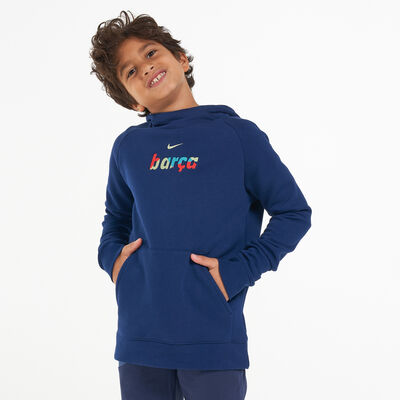 Nike Kids' F.C. Barcelona Football Hoodie Blue Nike Kids' F.C. Barcelona Football Hoodie Blue
