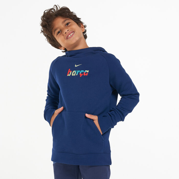 Nike Kids' F.C. Barcelona Football Hoodie Blue Nike Kids' F.C. Barcelona Football Hoodie Blue image number 0