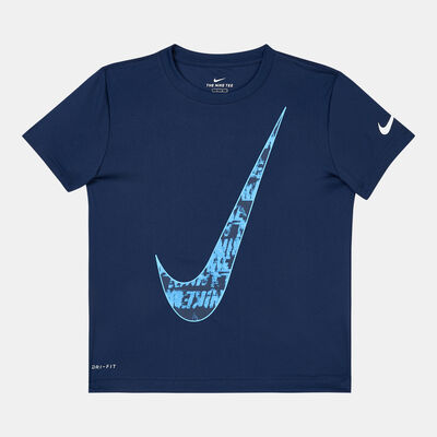 Nike Kids' Texture Swoosh T-Shirt Blue
