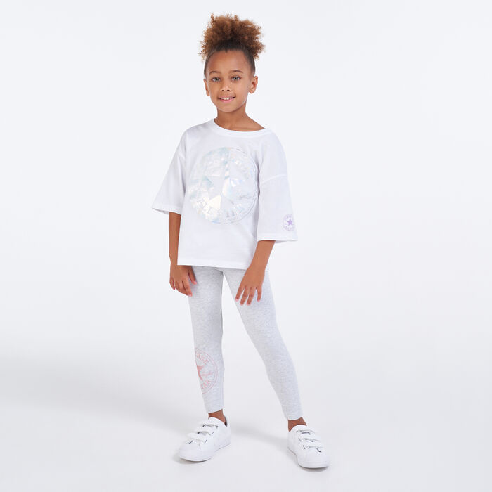 Converse Kids' Spliced Chuck Patch Boxy T-Shirt White Converse Kids' Spliced Chuck Patch Boxy T-Shirt White image number 2