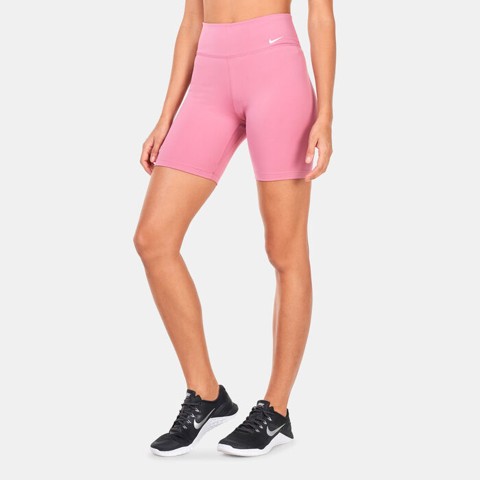 Nike Women's One Mid-Rise 7-Inch Bike Shorts Pink Nike Women's One Mid-Rise 7-Inch Bike Shorts Pink image number 0