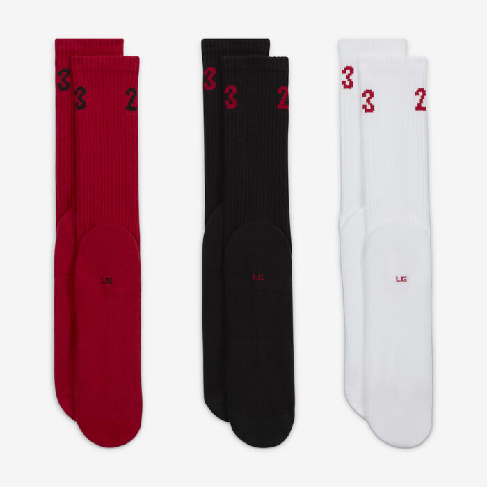 Jordan Essentials Crew Socks (3 Pairs) Multi Jordan Essentials Crew Socks (3 Pairs) Multi image number 2