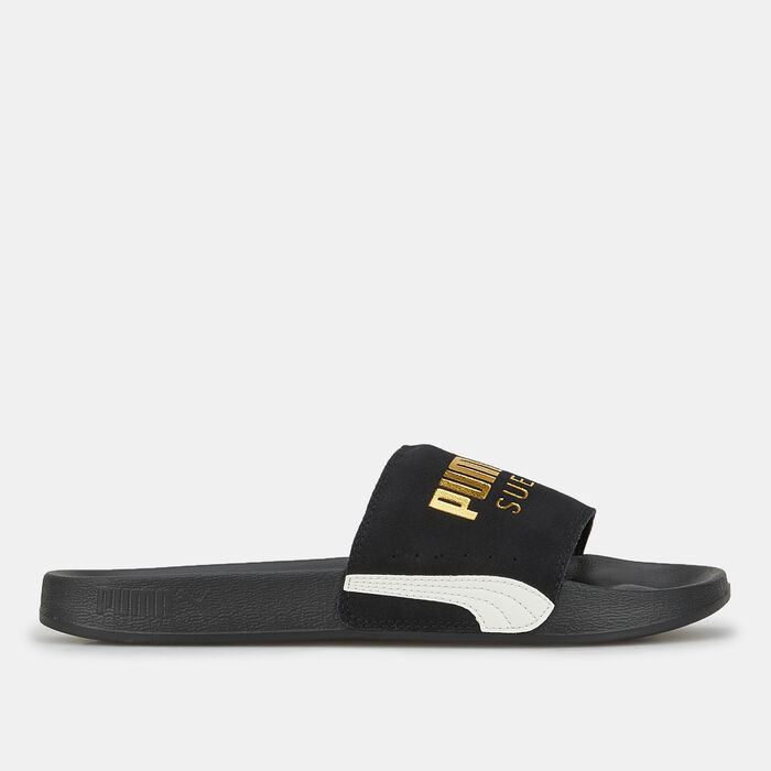 PUMA Mens' Leadcat FTR Suede Classic Slides Black PUMA Mens' Leadcat FTR Suede Classic Slides Black image number 1