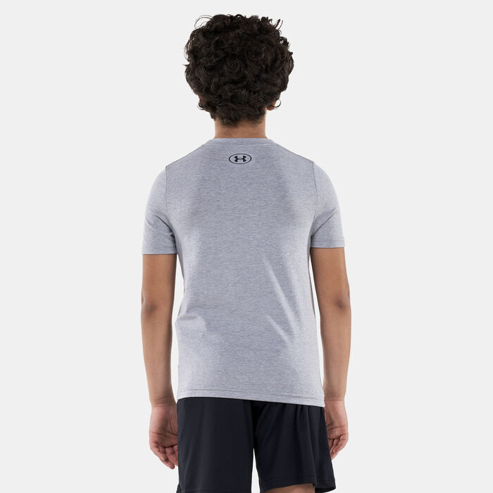 Under Armour Kids' UA Essential Cotton T-Shirt Grey Under Armour Kids' UA Essential Cotton T-Shirt Grey image number 1