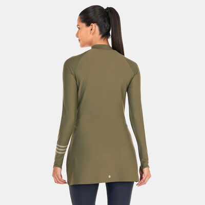 adidas Women's 3-Stripes Swimming Top Green