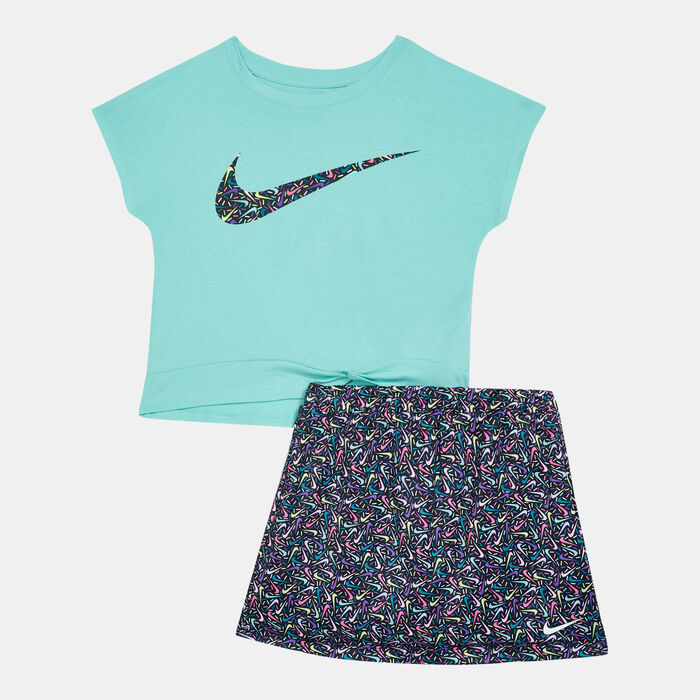 Nike Kids' Swoosh Sprinkle T-Shirt and Skirt Set Multi Nike Kids' Swoosh Sprinkle T-Shirt and Skirt Set Multi image number 0