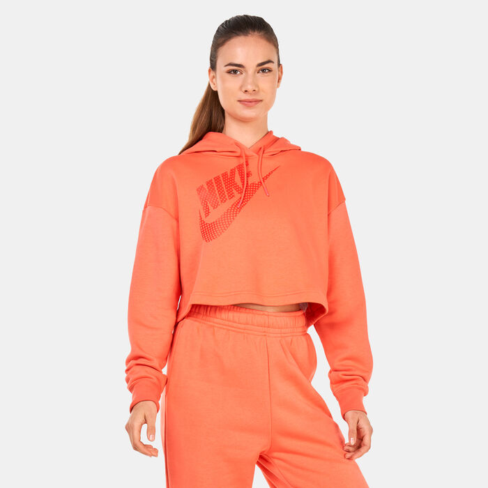 Nike Women's Sportswear Cropped Fleece Hoodie Peach Nike Women's Sportswear Cropped Fleece Hoodie Peach image number 0