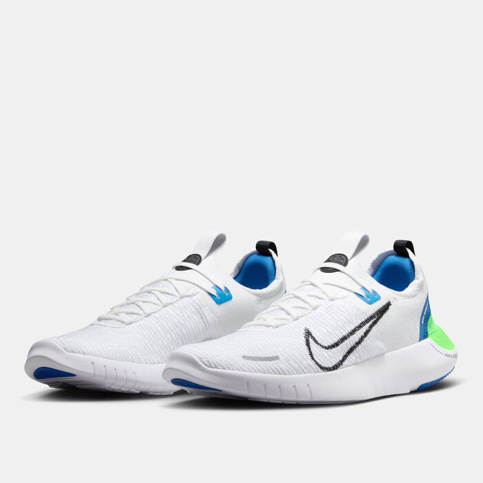 Nike Men's Free Run Flyknit Next Nature Road Running Shoes White Nike Men's Free Run Flyknit Next Nature Road Running Shoes White image number 1