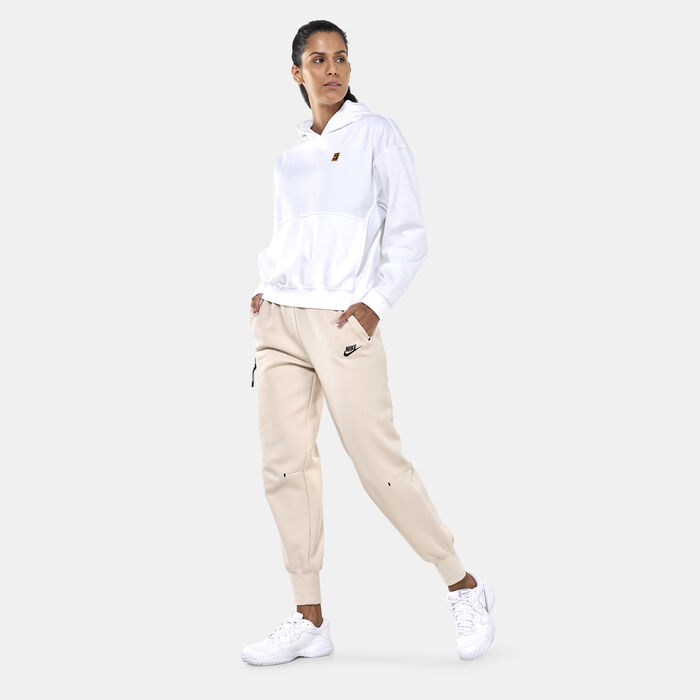 Nike Women's Court Fleece Tennis Hoodie White Nike Women's Court Fleece Tennis Hoodie White image number 2