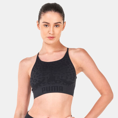 PUMA Women's FormKnit Seamless Long Training Sports Bra Black