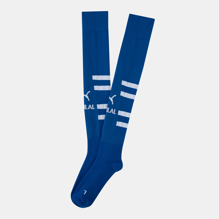 PUMA Men's Al Hilal Graphic Football Over-The-Calf Socks Blue PUMA Men's Al Hilal Graphic Football Over-The-Calf Socks Blue image number 0