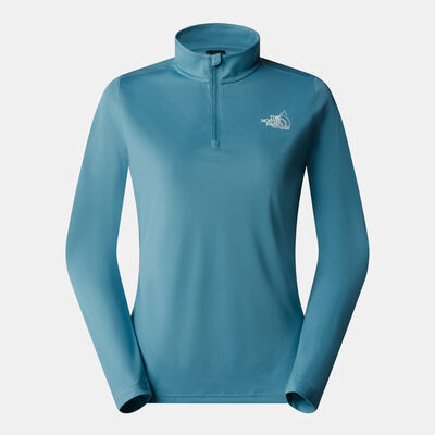 The North Face Women's Flex Graphic 1/4-Zip Training Top Blue