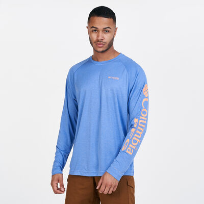 Columbia Men's PFG Terminal Tackle™ Heather Long Sleeve T-Shirt Blue