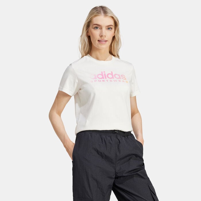 adidas Women's The Soft Side Linear T-Shirt White adidas Women's The Soft Side Linear T-Shirt White image number 2