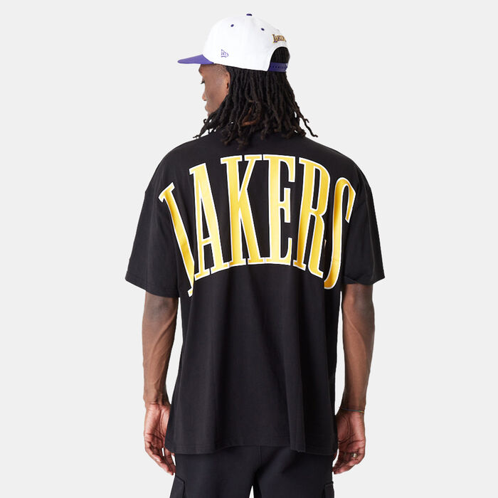 New Era Men's NBA Arch Los Angeles Lakers Woodmark T-Shirt Black New Era Men's NBA Arch Los Angeles Lakers Woodmark T-Shirt Black image number 1