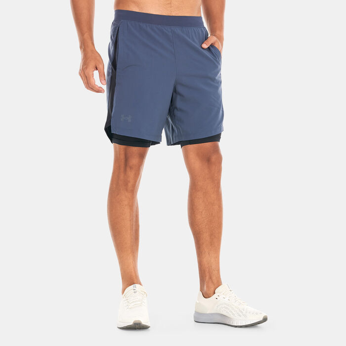 Under Armour Men's Launch Run 2-in-1 Shorts Grey image number 0