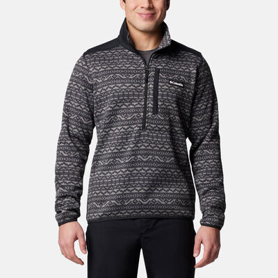 Columbia Men's Sweater Weather III Printed Fleece 1/2-Zip Top Black