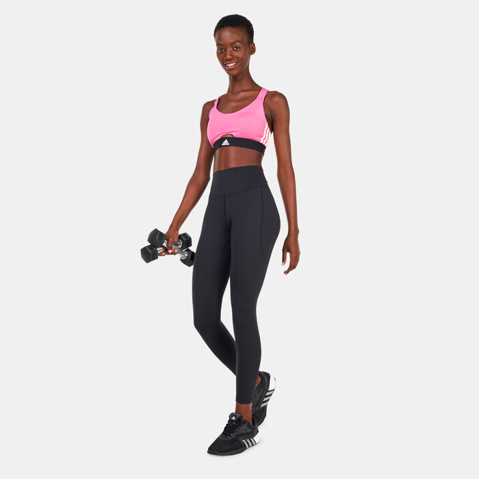 adidas Women's Powerreact Training Medium-Support Sports Bra Pink adidas Women's Powerreact Training Medium-Support Sports Bra Pink image number 2