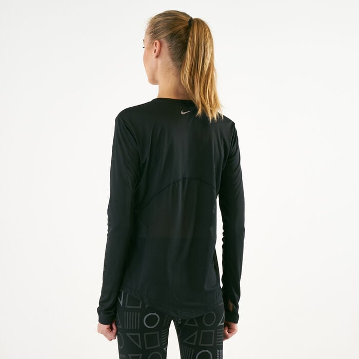 Nike Women's Miler T-Shirt Black Nike Women's Miler T-Shirt Black image number 1