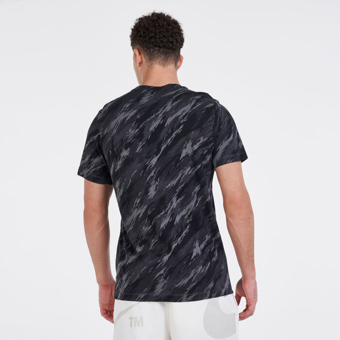Nike Men's Sportswear Essential Allover Print T-Shirt Grey Nike Men's Sportswear Essential Allover Print T-Shirt Grey image number 1