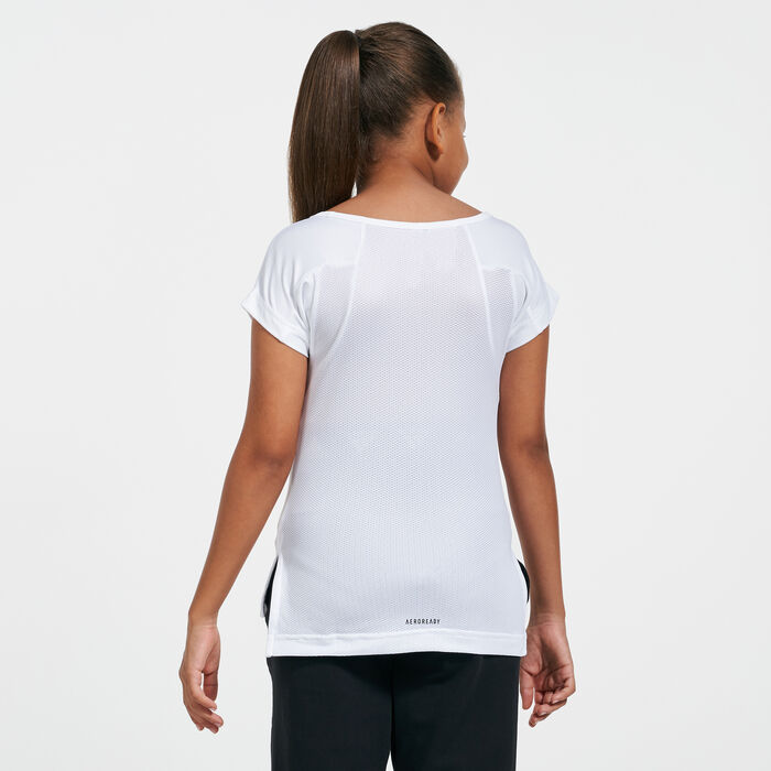 adidas Kids' Aeroready Dance T-Shirt White adidas Kids' Aeroready Dance T-Shirt White image number 1