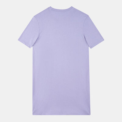 Vans Kids' Floral Check Daisy Print T-Shirt Dress Purple