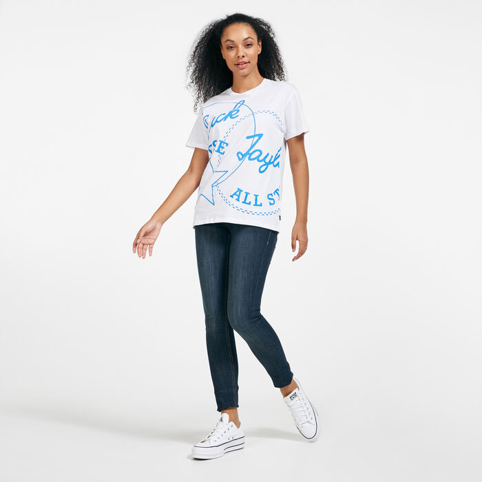 Converse Women's Exploded Chuck Patch T-Shirt White Converse Women's Exploded Chuck Patch T-Shirt White image number 2