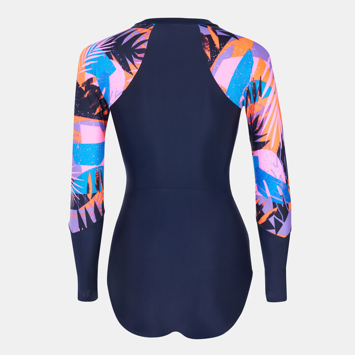 Speedo Women's Long Sleeve Paddle Suit Black image number 1