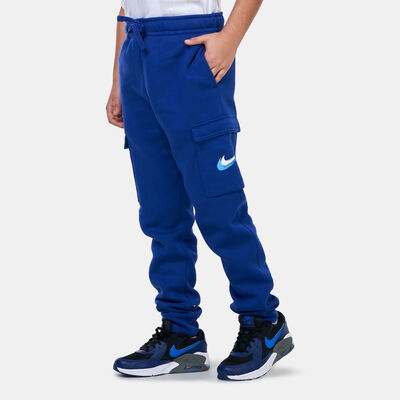Nike Kids' Sportswear Fleece Graphic Cargo Trousers Blue Nike Kids' Sportswear Fleece Graphic Cargo Trousers Blue