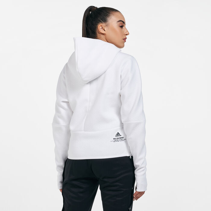 adidas Women's Z.N.E. Hoodie White image number 1