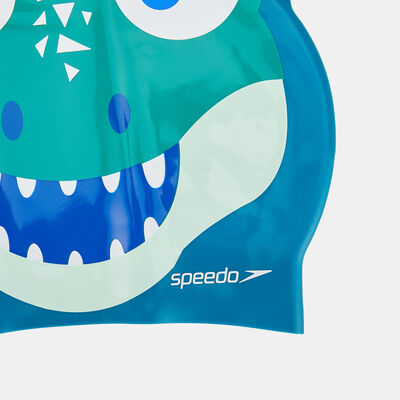 Speedo Kids' Plain Moulded Silicone Swimming Cap Green