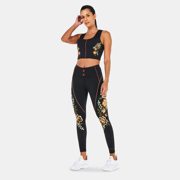 PUMA Women's X Frida Kahlo Mid Support Sports Bra Black image number 2