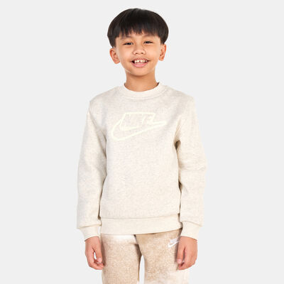 Nike Kids' Sportswear Club+ Crewneck Create Sweatshirt Ivory Nike Kids' Sportswear Club+ Crewneck Create Sweatshirt Ivory