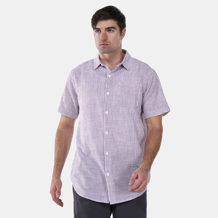 Columbia Men's Under Exposure™ Yarn Dye Short Sleeved Shirt Red Columbia Men's Under Exposure™ Yarn Dye Short Sleeved Shirt Red image number 0