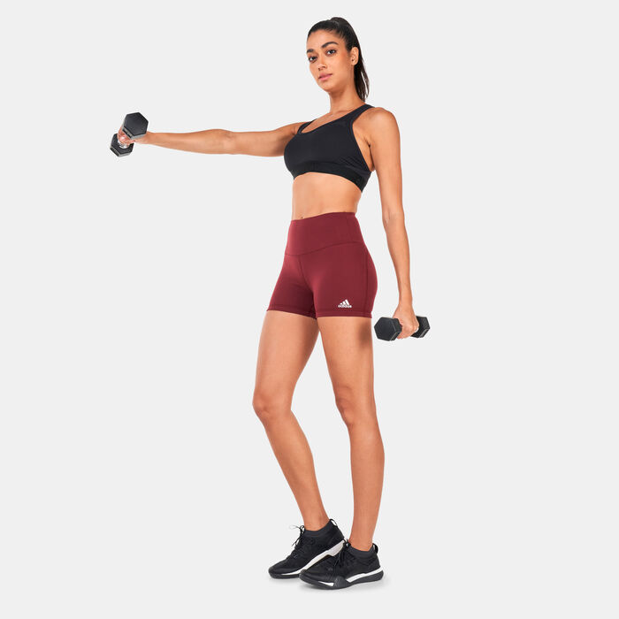 adidas Women's Yoga Essentials Short Leggings Brown adidas Women's Yoga Essentials Short Leggings Brown image number 2