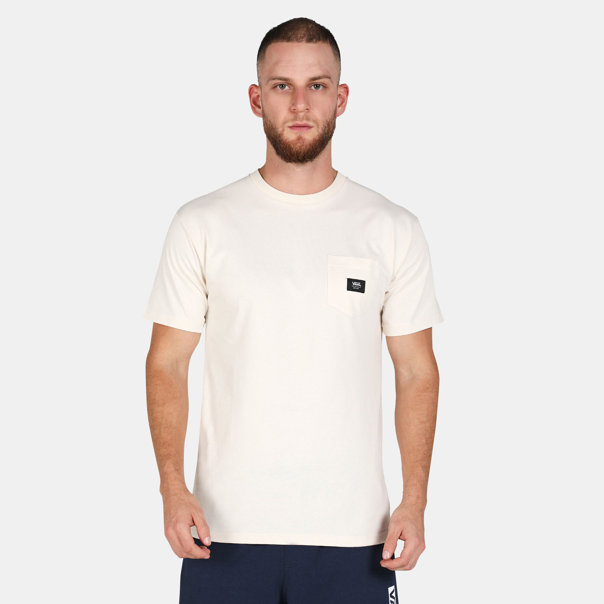 Men's Woven Patch Pocket T-Shirt White Vans in Qatar -SSS
