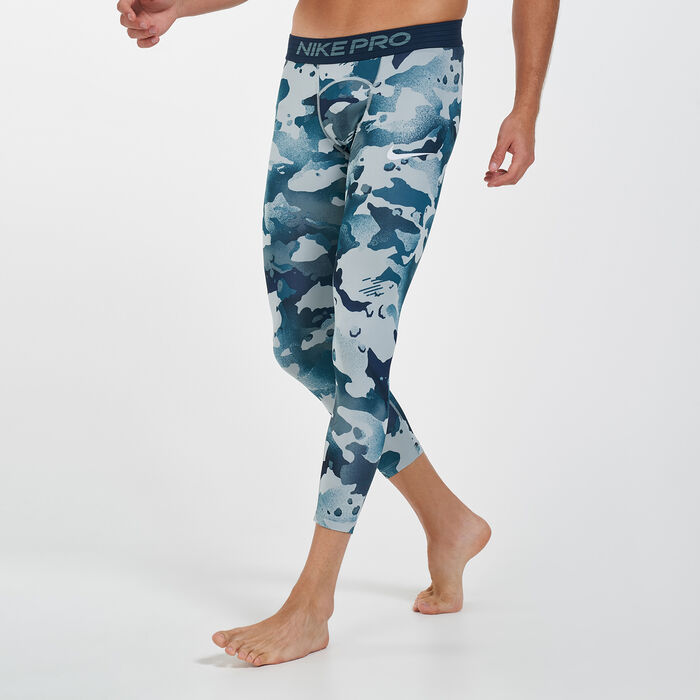 Nike Men's Pro Camo Tights Green image number 0