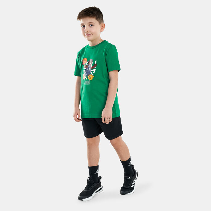 adidas Kids' Basketball T-Shirt Green adidas Kids' Basketball T-Shirt Green image number 2