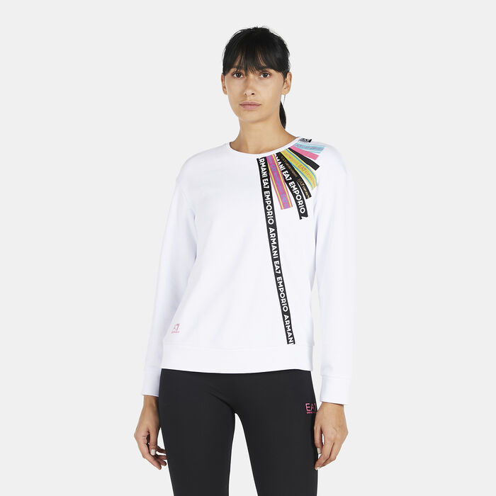 EA7 Emporio Armani Women's Logo Sweashirt White EA7 Emporio Armani Women's Logo Sweashirt White image number 0