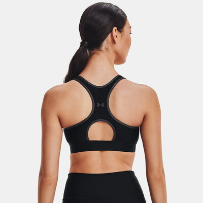 Under Armour Women's Armour Mid Keyhole Graphic Sports Bra Black
