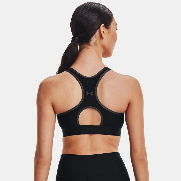 Under Armour Women's Armour Mid Keyhole Graphic Sports Bra Black Under Armour Women's Armour Mid Keyhole Graphic Sports Bra Black image number 1