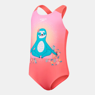Speedo Kids' Digital Printed Swimsuit Pink