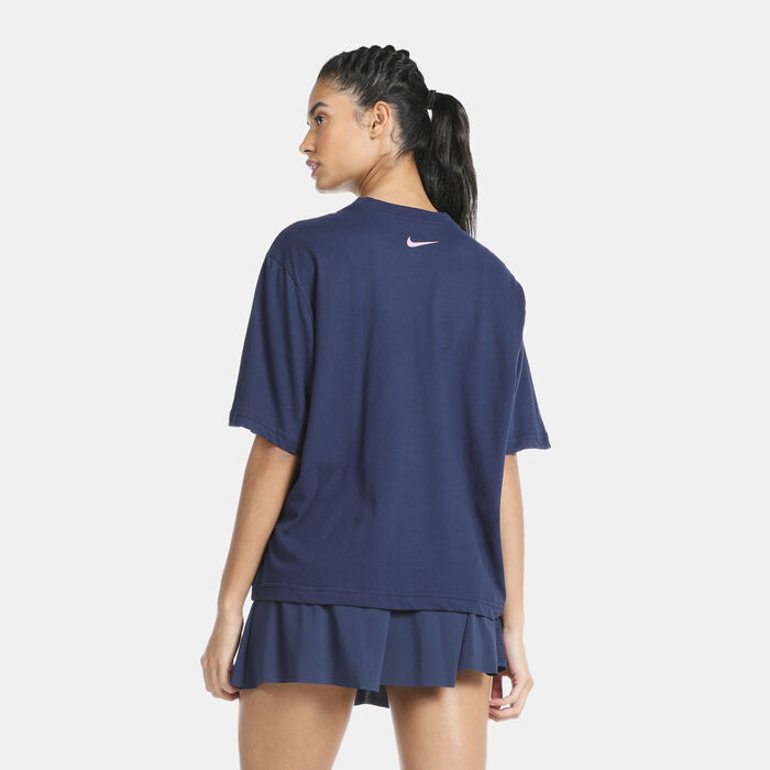 Nike Women's Court Dri-FIT Tennis T-Shirt Blue Nike Women's Court Dri-FIT Tennis T-Shirt Blue image number 1