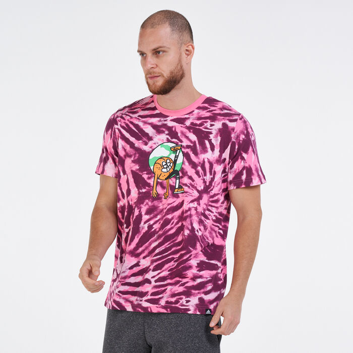 adidas Men's Lil Stripe Tie-Dye Graphic T-Shirt Pink adidas Men's Lil Stripe Tie-Dye Graphic T-Shirt Pink image number 0